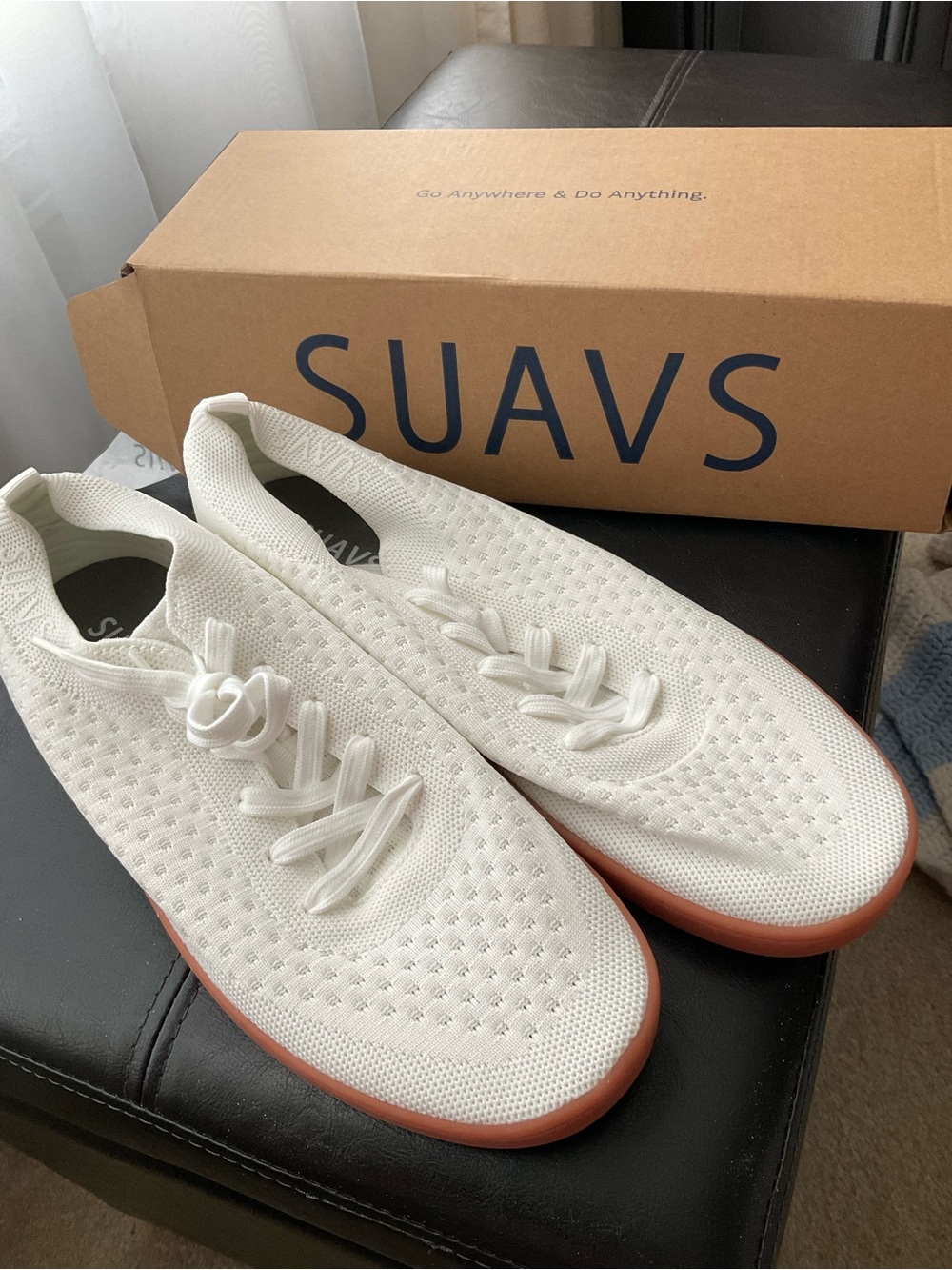 Suavs The Zilker Slip-On Sneakers in Marshmallow and Gumsole
